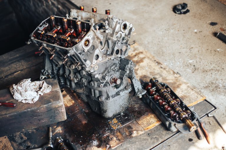 auto engine in garage